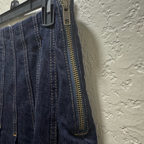 Free Assembly Dark Wash Denim Midi Skirt - Picture 2 of 7
